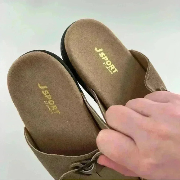 J sport by Jambu womens Carina sandals size 9 brown suede double buckle slides - Picture 11 of 12